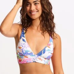 Seafolly Ladies Under The Sea Triangle Bikini Top - White