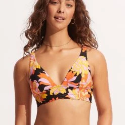 Seafolly Ladies Palm Springs Longline Tri - Black -Seafolly shop 31414 703 Black 4