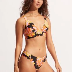 Seafolly Ladies Palm Springs Longline Tri - Black -Seafolly shop 31414 703 Black 5