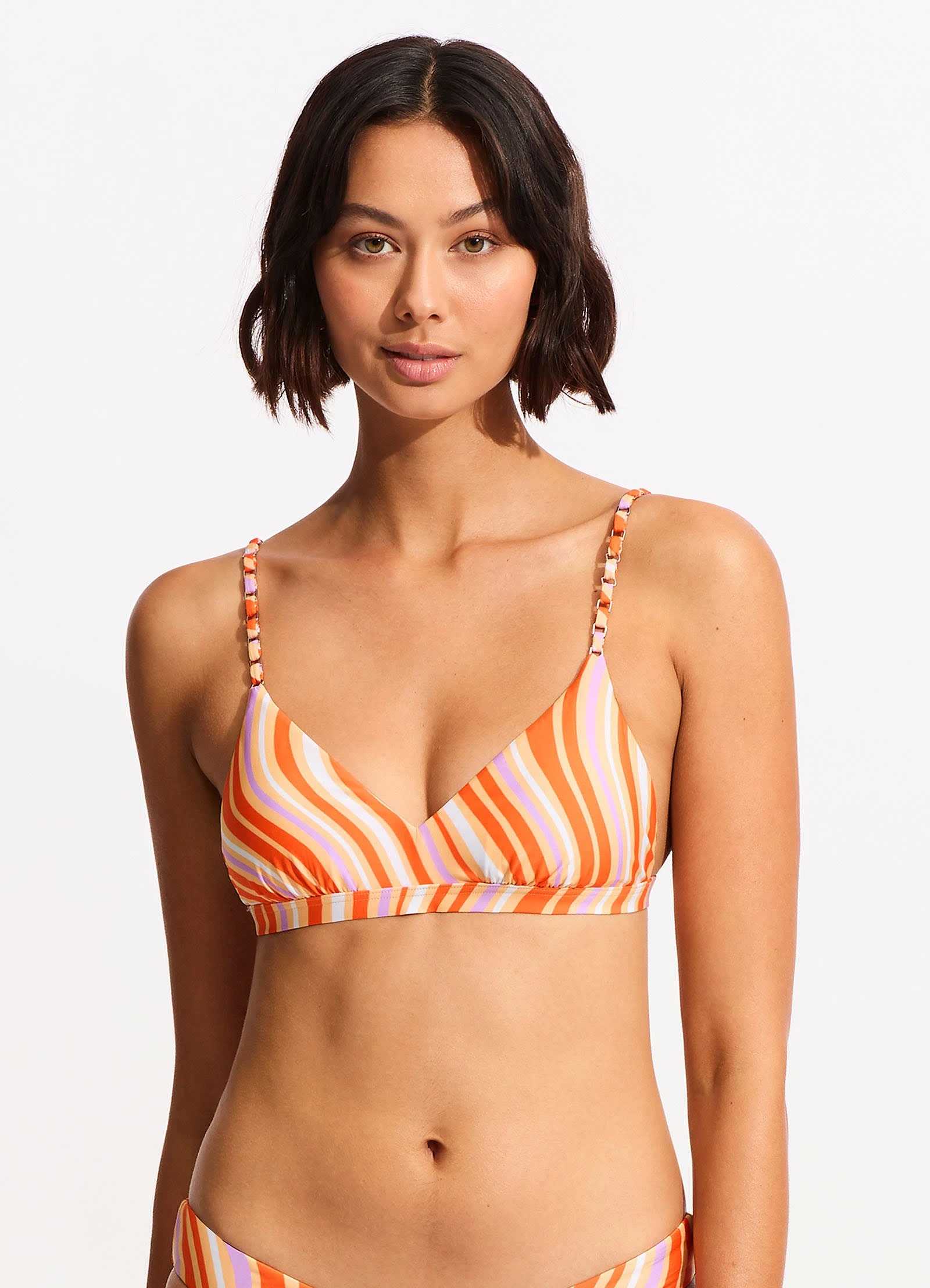 Seafolly Ladies Mod Squad FixedTri Bra - Mandarin 4 Seafolly Ladies Mod Squad FixedTri Bra - Mandarin - Image 2