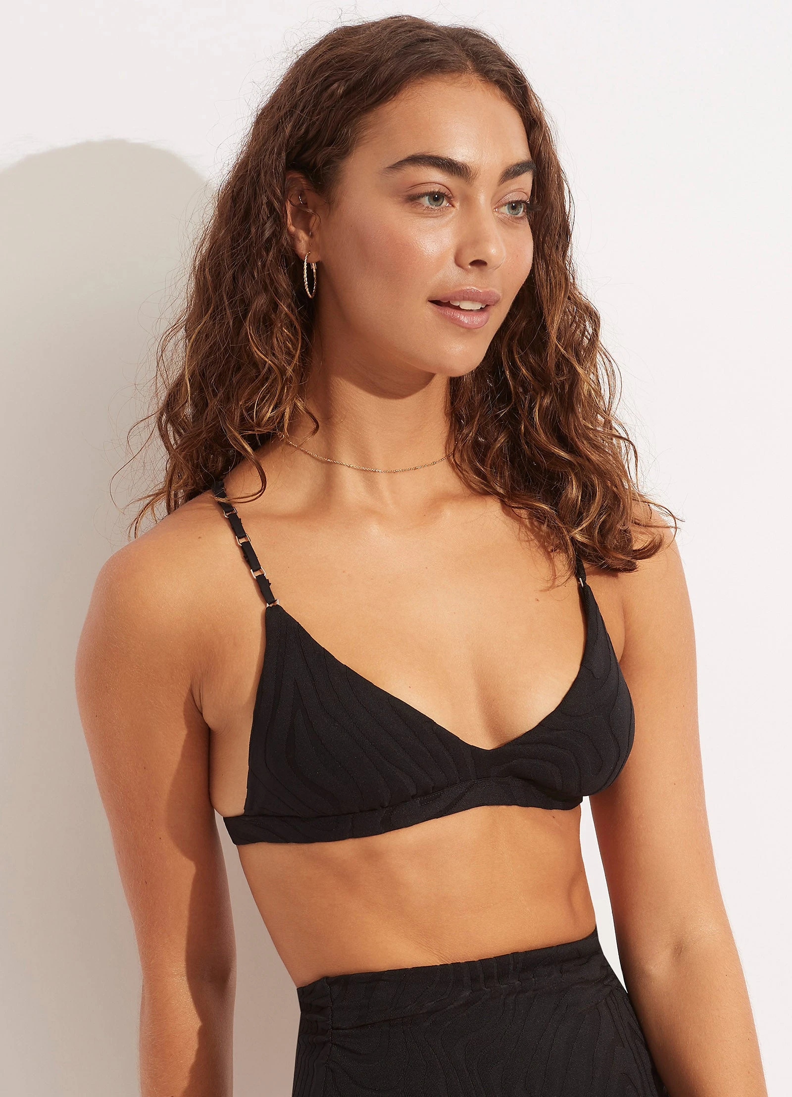 Seafolly Ladies Second Wave Fixed Tri Bra - Black 3 Seafolly Ladies Second Wave Fixed Tri Bra - Black