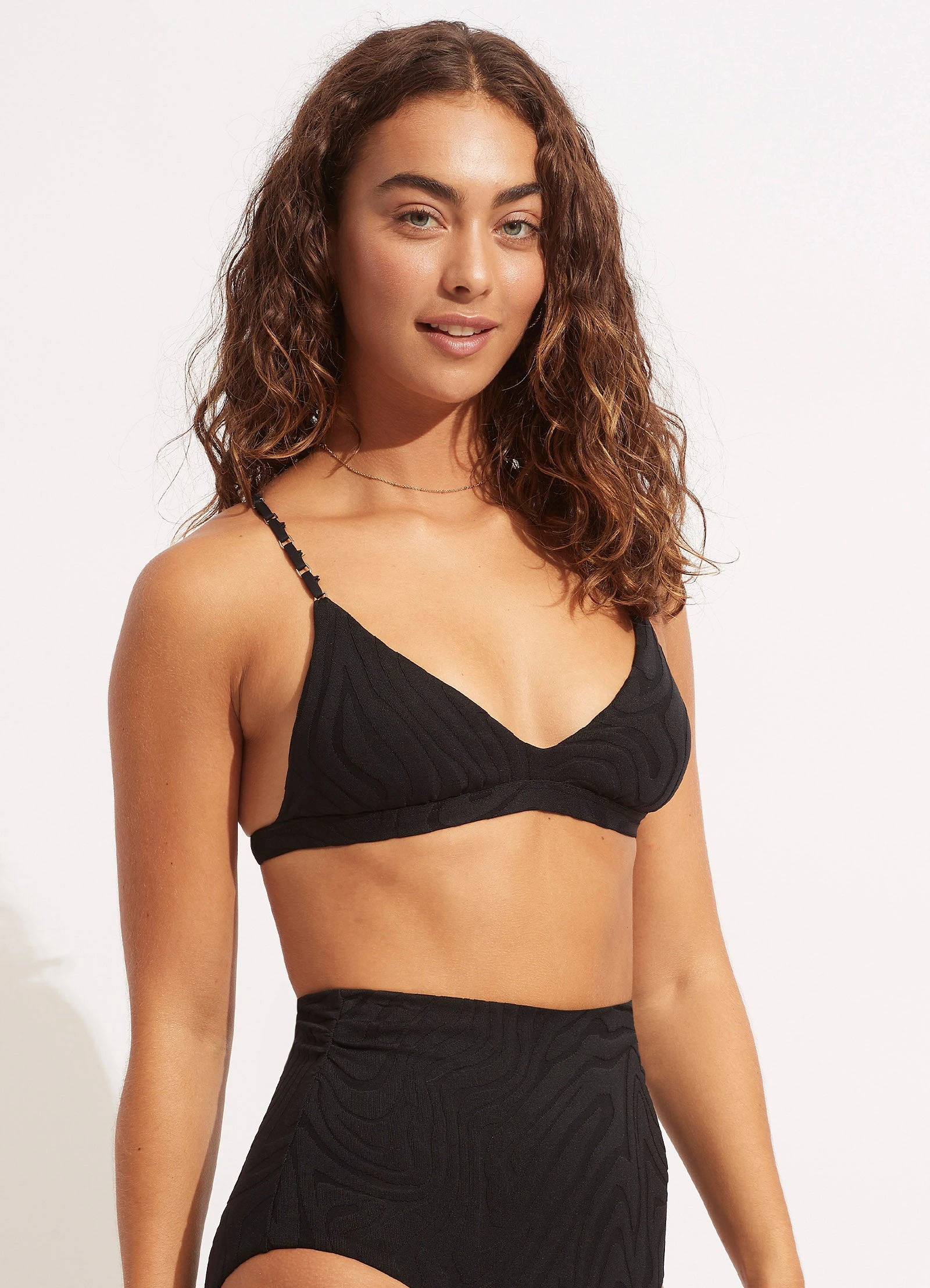 Seafolly Ladies Second Wave Fixed Tri Bra - Black 5 Seafolly Ladies Second Wave Fixed Tri Bra - Black - Image 3
