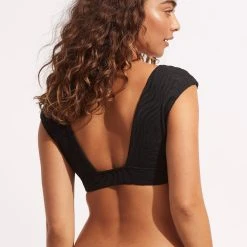 Seafolly Ladies Second Wave Cap Sleeve Top - Black -Seafolly shop 31416 968 Black 5