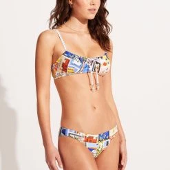 Seafolly Ladies On Vacation Drawstring Neck Bralette - Azure -Seafolly shop 31420 022 Azure 5