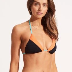 Seafolly Ladies Slice Of Splice Triangle Bikini Top - Black -Seafolly shop 31424 990 Black 3