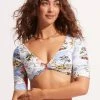 Seafolly Ladies Coast To Coast Twist Front Crop Top - Powder Blue -Seafolly shop 31427 913 PowderBlue 3