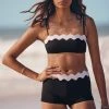 Seafolly Ladies Gia Ric Rac Bustier Bandeau- Black -Seafolly shop 31436 717 Black 1