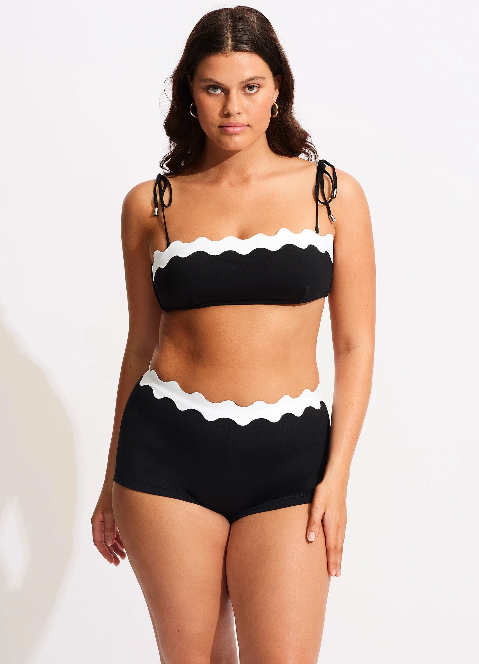 Seafolly Ladies Gia Ric Rac Bustier Bandeau- Black 4 Seafolly Ladies Gia Ric Rac Bustier Bandeau- Black - Image 2