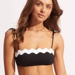 Seafolly Ladies Gia Ric Rac Bustier Bandeau- Black 12 Seafolly Ladies Gia Ric Rac Bustier Bandeau- Black -Seafolly shop 31436 717 Black 3