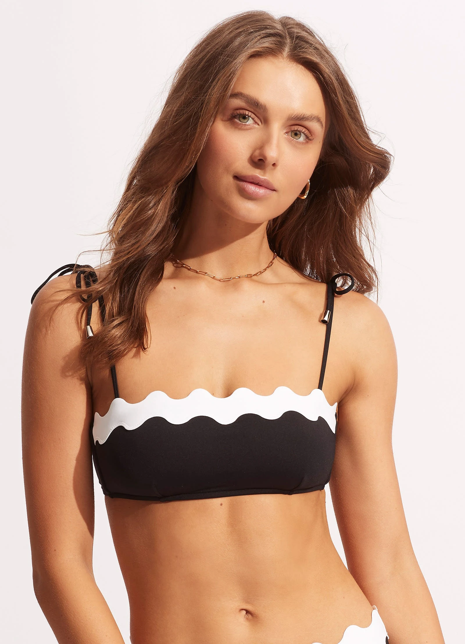 Seafolly Ladies Gia Ric Rac Bustier Bandeau- Black 5 Seafolly Ladies Gia Ric Rac Bustier Bandeau- Black - Image 3