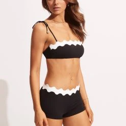 Seafolly Ladies Gia Ric Rac Bustier Bandeau- Black 14 Seafolly Ladies Gia Ric Rac Bustier Bandeau- Black -Seafolly shop 31436 717 Black 5