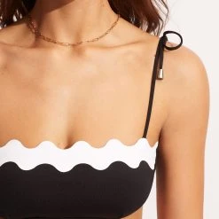 Seafolly Ladies Gia Ric Rac Bustier Bandeau- Black 16 Seafolly Ladies Gia Ric Rac Bustier Bandeau- Black -Seafolly shop 31436 717 Black 7