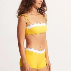 Seafolly Ladies Gia Ric Rac Bustier Bandeau- Citron -Seafolly shop 31436 717 Citron 5