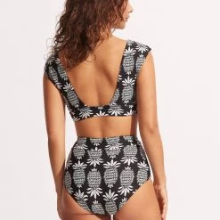 Seafolly Ladies Corsica Cap Sleeve Tank - Black -Seafolly shop 31439 810 Black 6