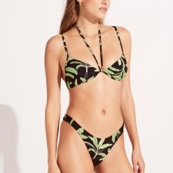 Seafolly Ladies Palm Paradise Split Wire Bustier- Black 12 Seafolly Ladies Palm Paradise Split Wire Bustier- Black -Seafolly shop 31450 028 Black 5