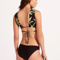 Seafolly Ladies Palm Paradise Crop Top - Black -Seafolly shop 31451 028 Black 6