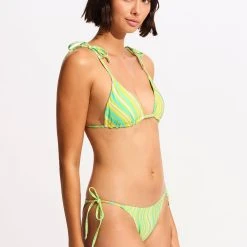 Seafolly Ladies Mod Squad Reversible Slide Tri - Lime Burst -Seafolly shop 31457 050 Lime 20Burst 5