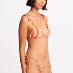 Seafolly Ladies Mod Squad Reversible Slide Tri - Mandarin -Seafolly shop 31457 050 Mandarin 5