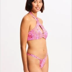 Seafolly Ladies Sea Skin Cross Front Bra Bikini Top - Fuchsia Rose -Seafolly shop 31458 064 FuchsiaRos 5