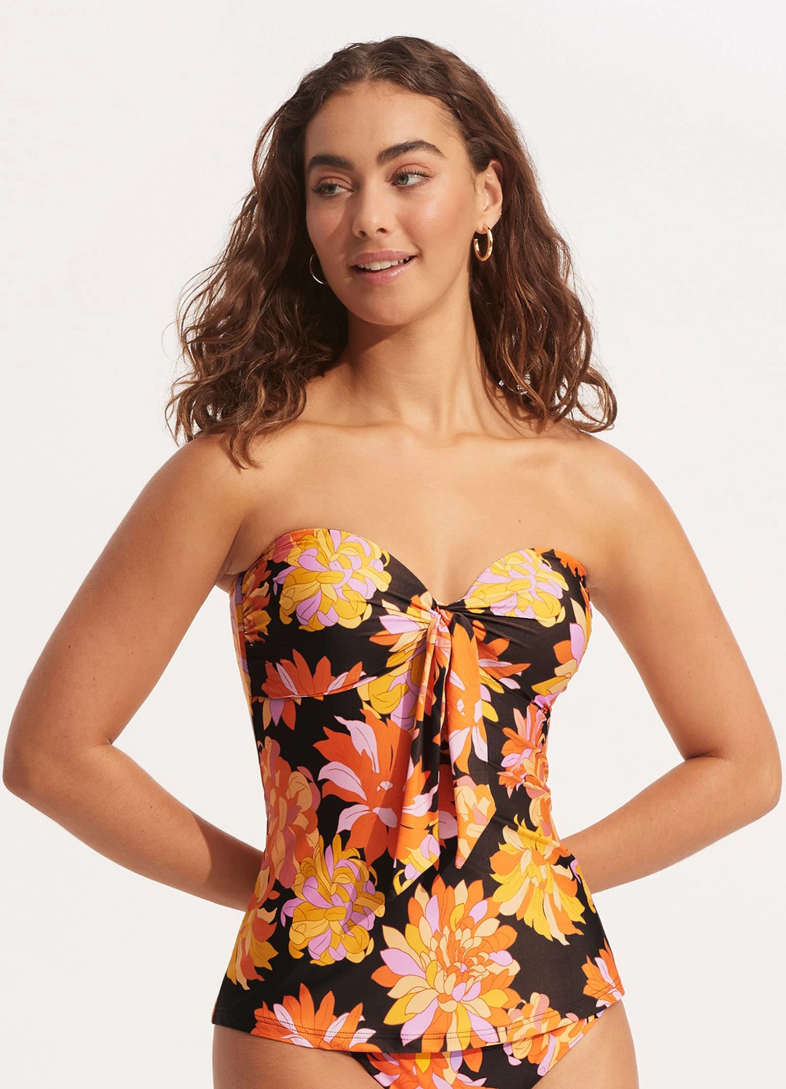 Seafolly Ladies Palm Springs Bandeau Tankini Top - Black 4 Seafolly Ladies Palm Springs Bandeau Tankini Top - Black - Image 2