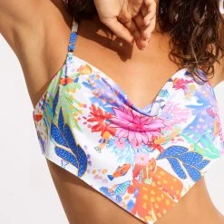 Seafolly Ladies Under The Sea Cowl Neck Bralette Bikini Top - White -Seafolly shop 31460 061 White 7