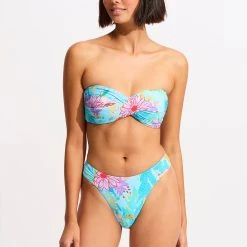 Seafolly Ladies Under The Sea Twist Bandeau Bikini Top - Blue Mist -Seafolly shop 33261 061 Blue 20Mist 4