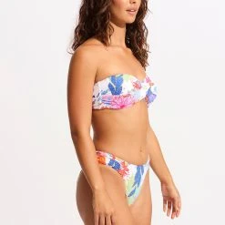 Seafolly Ladies Under The Sea Twist Bandeau Bikini Top - White -Seafolly shop 33261 061 White 5