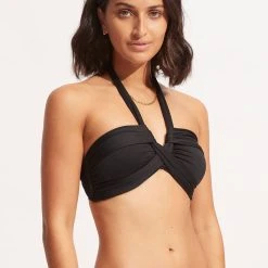 Seafolly Ladies Seafolly Collective Halter Bandeau - Black 12 Seafolly Ladies Seafolly Collective Halter Bandeau - Black -Seafolly shop 33816 942 Black 3