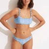 Seafolly Ladies Amalfi Check Hipster - Amalfi Blue