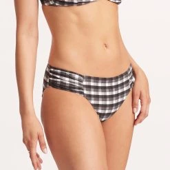 Seafolly Ladies Portofino Ruched Side Retro Pant - Black 12 Seafolly Ladies Portofino Ruched Side Retro Pant - Black -Seafolly shop 40145 939 Black 4