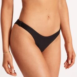 Seafolly Ladies Essentials High Cut Pant - Black -Seafolly shop 40305 640 Black 3