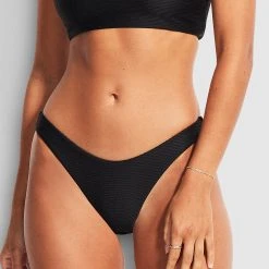 Seafolly Ladies Essentials High Cut Pant - Black -Seafolly shop 40305 640 Black 5
