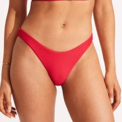 Seafolly Ladies Essentials High Cut Pant - Chilli -Seafolly shop 40305 640 Chilli 3