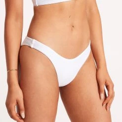 Seafolly Ladies Essentials High Cut Pant - White 11 Seafolly Ladies Essentials High Cut Pant - White -Seafolly shop 40305 640 White 4