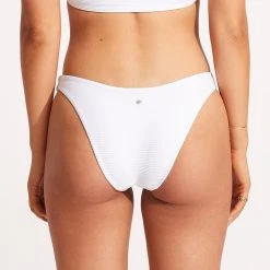 Seafolly Ladies Essentials High Cut Pant - White 12 Seafolly Ladies Essentials High Cut Pant - White -Seafolly shop 40305 640 White 5