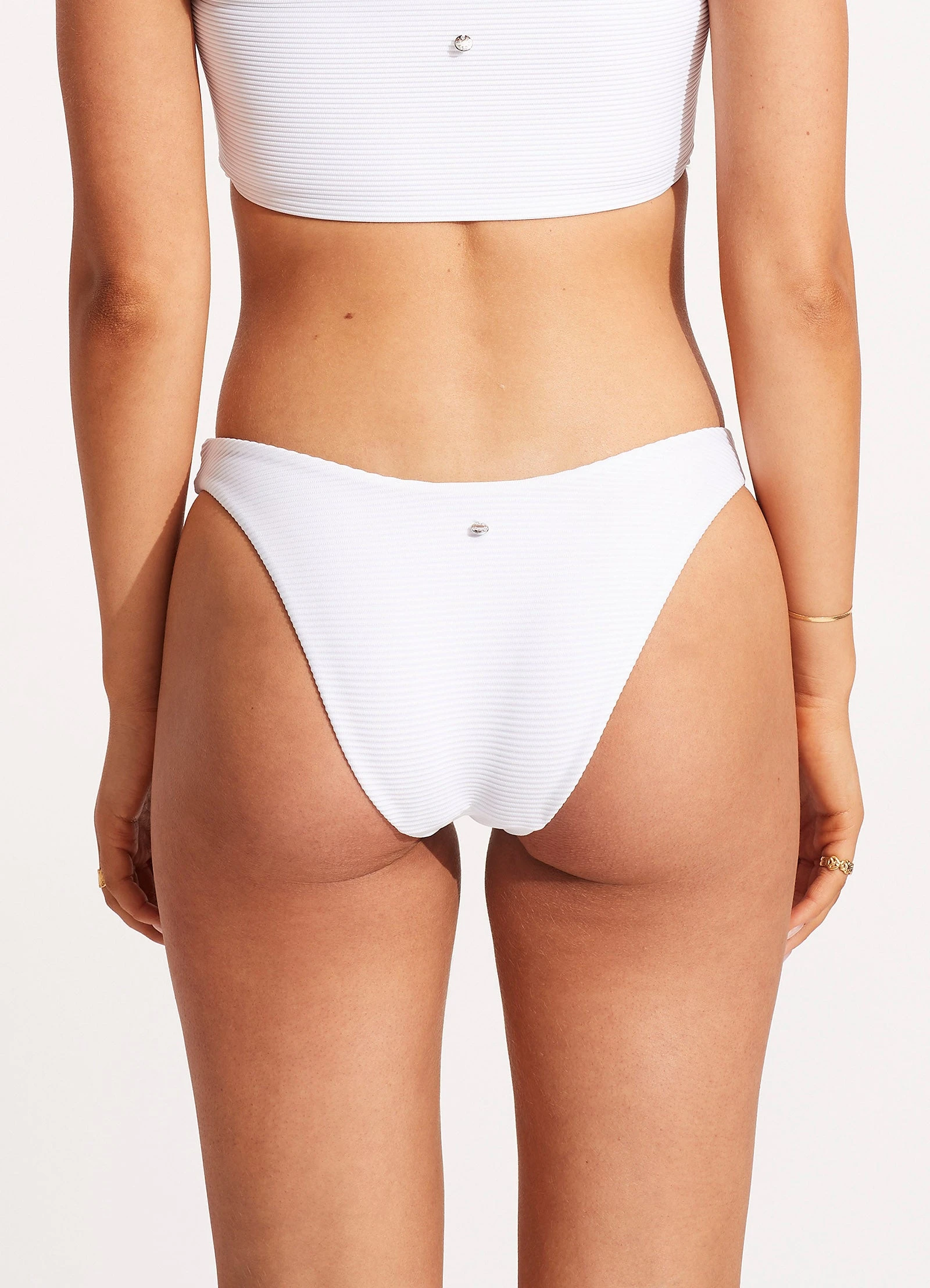 Seafolly Ladies Essentials High Cut Pant - White 7 Seafolly Ladies Essentials High Cut Pant - White - Image 5
