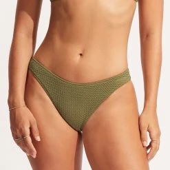 Seafolly Ladies Sea Dive High Cut Pant -Seafolly shop 40305 861 Khaki 3