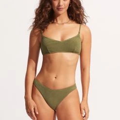 Seafolly Ladies Sea Dive High Cut Pant -Seafolly shop 40305 861 Khaki 4
