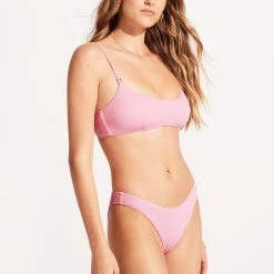 Seafolly Ladies Sea Dive High Cut Pant - Parfait Pink -Seafolly shop 40305 861 ParfaitPnk 5