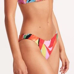 Seafolly Ladies Tropfest Reversible High Cut Pant - Aquamarine 19 Seafolly Ladies Tropfest Reversible High Cut Pant - Aquamarine -Seafolly shop 40305 978 Aquamarine 7