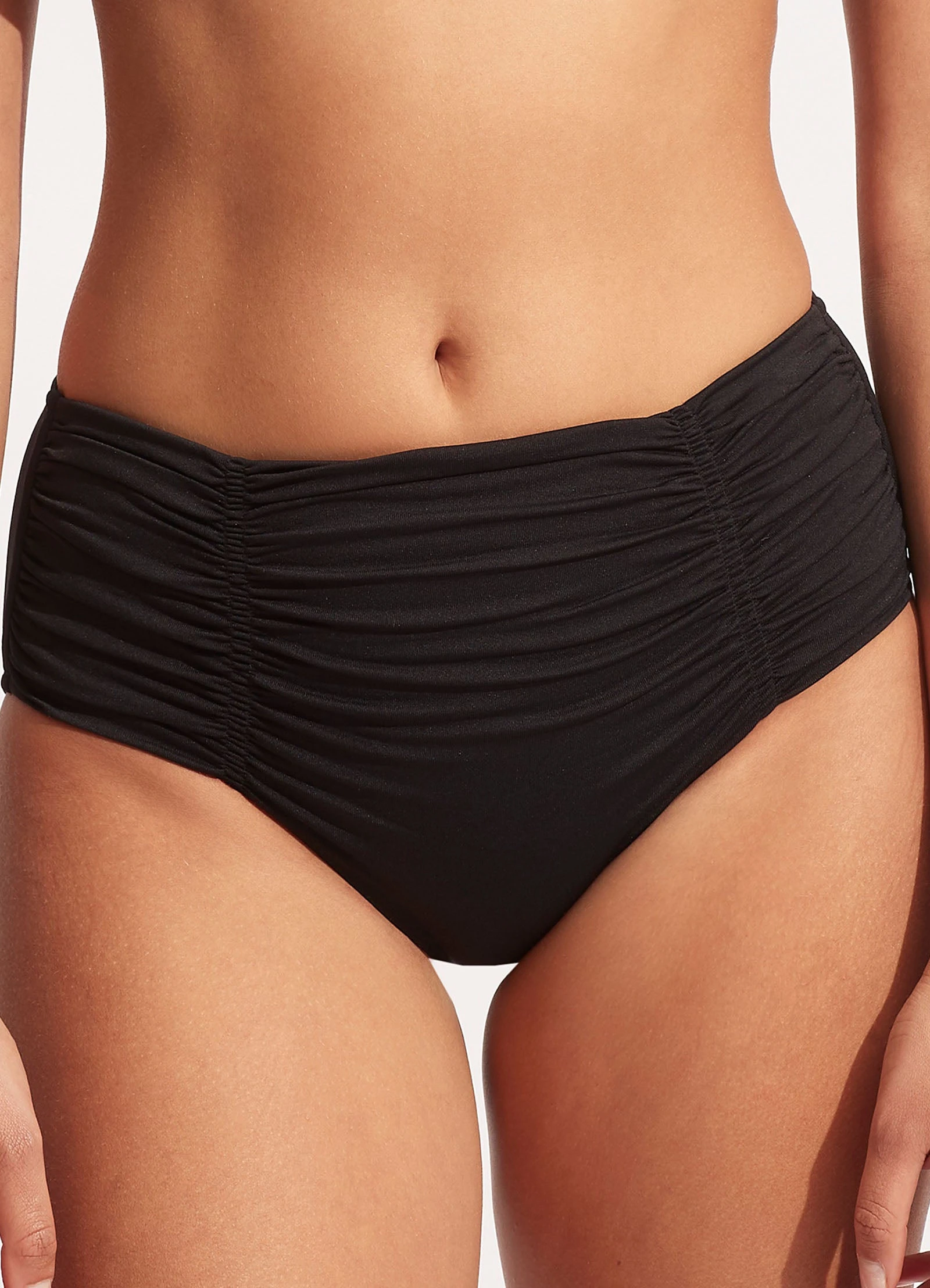 Seafolly Ladies Seafolly Collective Gathered Front Retro Pant - Black 4 Seafolly Ladies Seafolly Collective Gathered Front Retro Pant - Black - Image 2