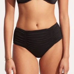 Seafolly Ladies Seafolly Collective Gathered Front Retro Pant - Black 11 Seafolly Ladies Seafolly Collective Gathered Front Retro Pant - Black -Seafolly shop 40343 942 Black 3