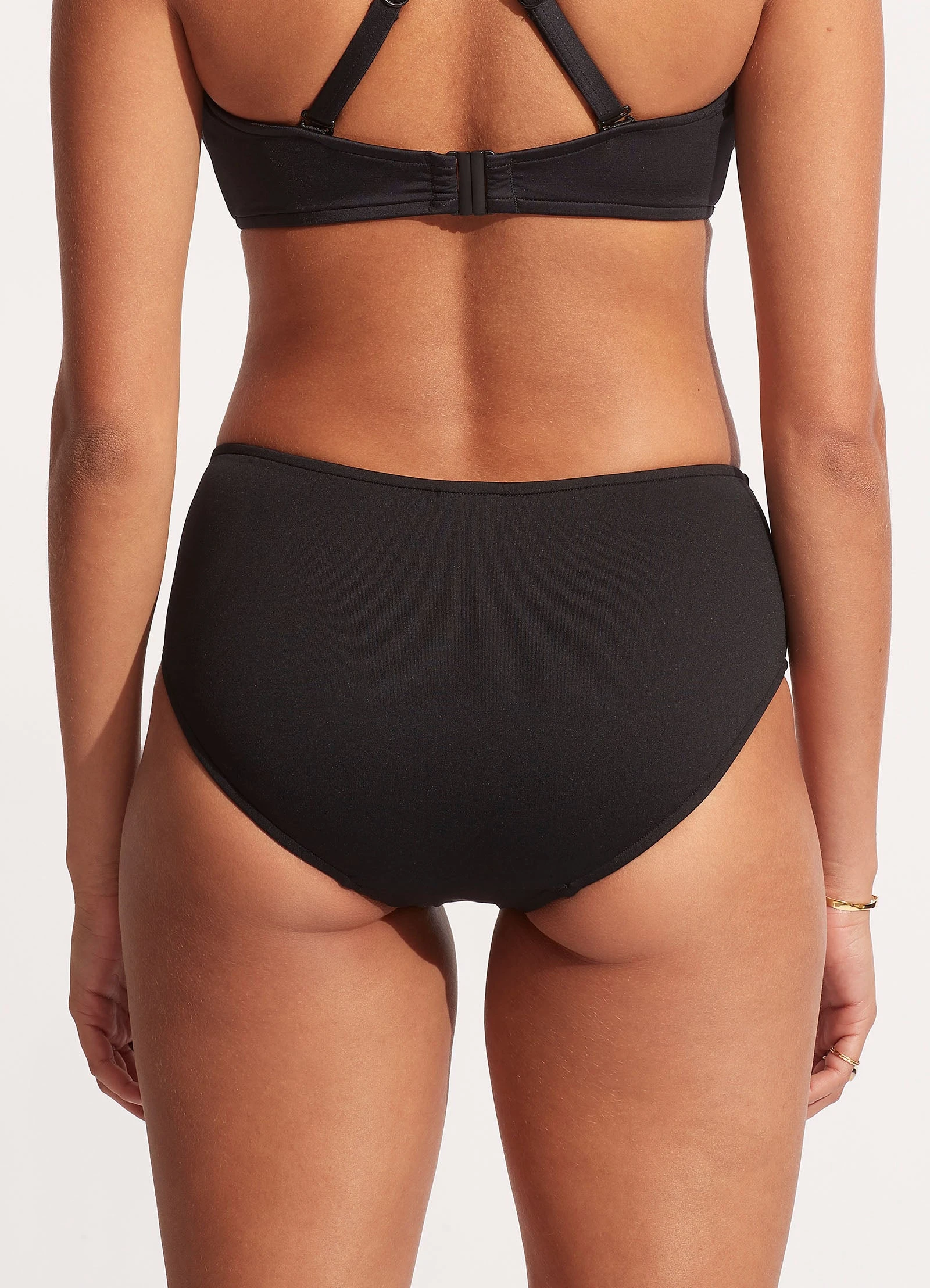 Seafolly Ladies Seafolly Collective Gathered Front Retro Pant - Black 7 Seafolly Ladies Seafolly Collective Gathered Front Retro Pant - Black - Image 5