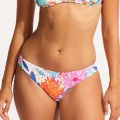 Seafolly Ladies Under The Sea Reversible Hipster Bikini Bottom - White -Seafolly shop 40426 061 White 3