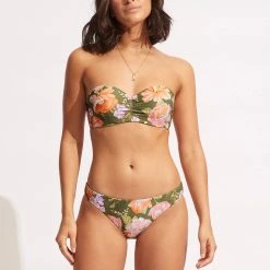 Seafolly Ladies Paradise Garden Reversible Hipster - Avocado
