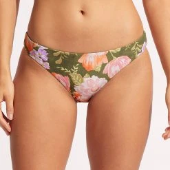 Seafolly Ladies Paradise Garden Reversible Hipster - Avocado -Seafolly shop 40473 960 Avocado 3