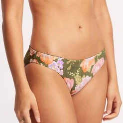 Seafolly Ladies Paradise Garden Reversible Hipster - Avocado -Seafolly shop 40473 960 Avocado 7
