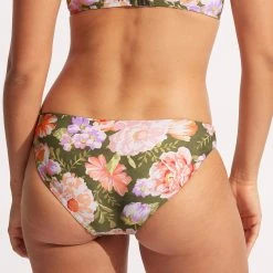 Seafolly Ladies Paradise Garden Reversible Hipster - Avocado -Seafolly shop 40473 960 Avocado 9