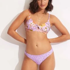 Seafolly Ladies Paradise Garden Reversible Hipster - Lilac -Seafolly shop 40473 960 Lilac 3