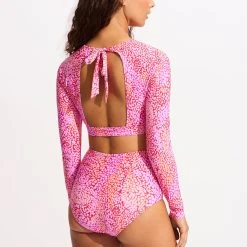 Seafolly Ladies Sea Skin High Waisted Bikini Bottom - Fuchsia Rose 10 Seafolly Ladies Sea Skin High Waisted Bikini Bottom - Fuchsia Rose -Seafolly shop 40558 064 FuchsiaRos 6